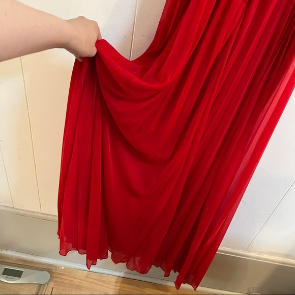 Cute rose red prom dress gown with rhinestones B. Darlin - Picture 8 of 8